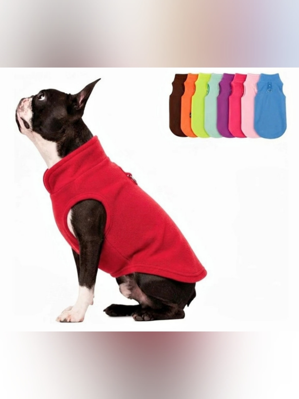 NWOT Fleece Vest Sweater with Leash Ring Dog Fleece Vest in Red L